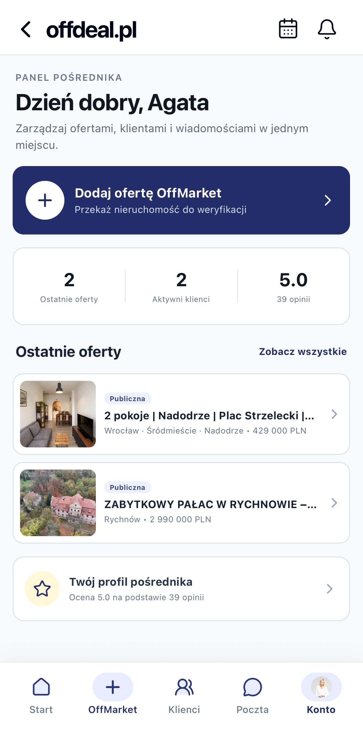 Panel agenta OffDeal