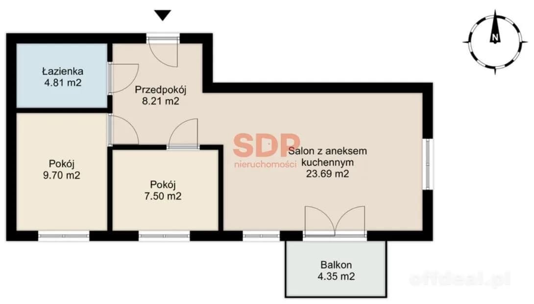Foto 4: Wohnung, 3 rooms, 54 m², Zabrodzie