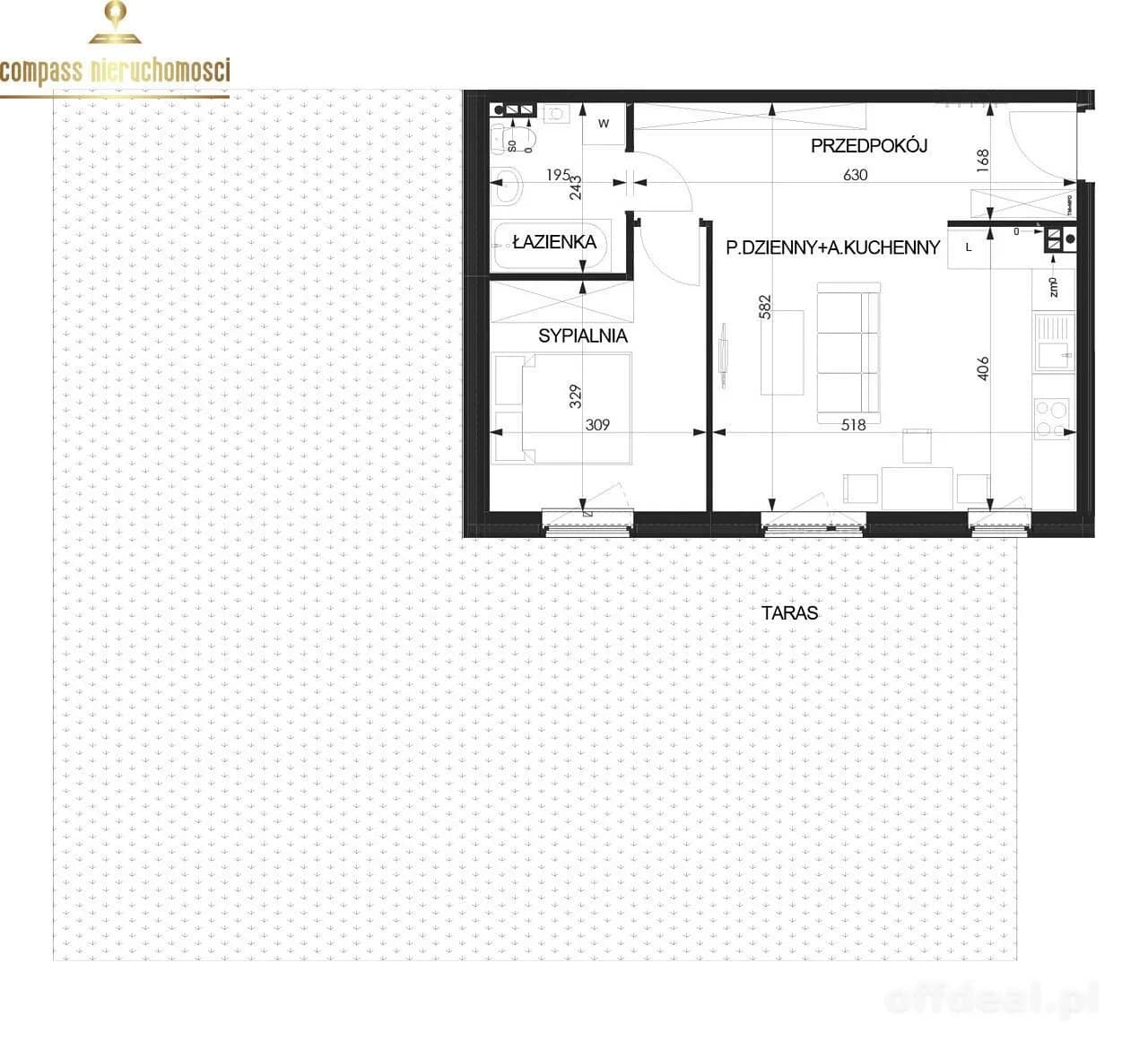 квартира на продаж у Lutynia | 2-кімн. | 47,3 m²