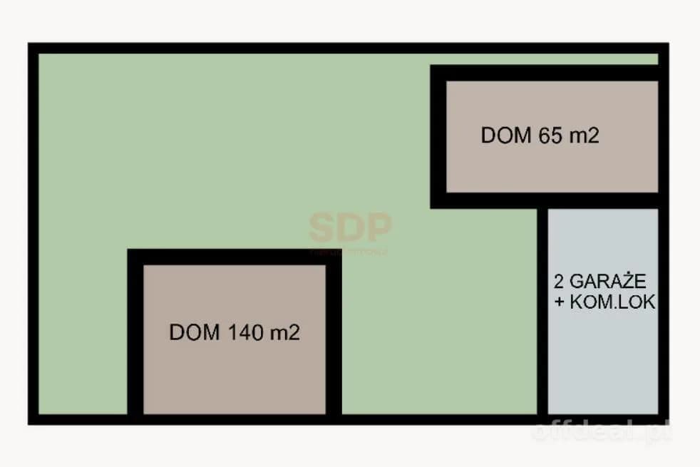 Dom + budynek 65 m2+ 2 garaże + kom. lokatorska