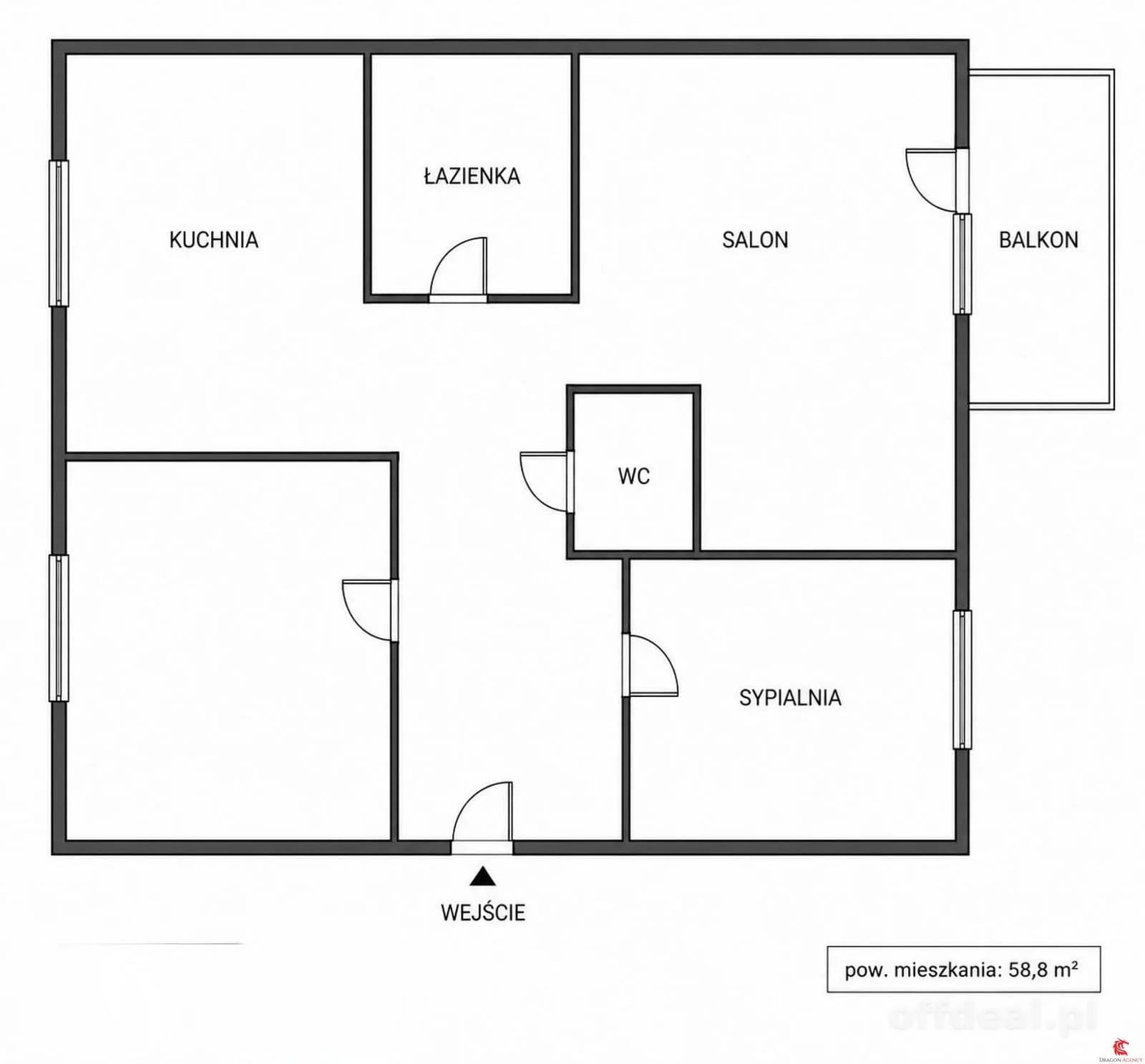 Zdjęcie 14: Mieszkanie, 3 pokoje, 59 m², Rzeszów