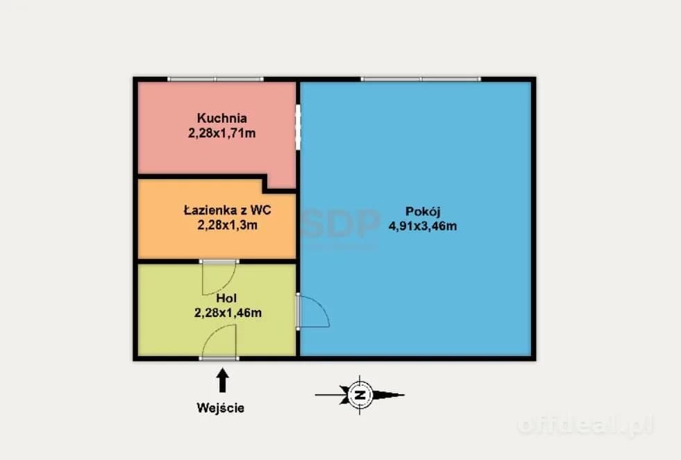 1-Zimmer Wohnung zum Verkauf in Łódź, Dąbrowa | 27,18 m²