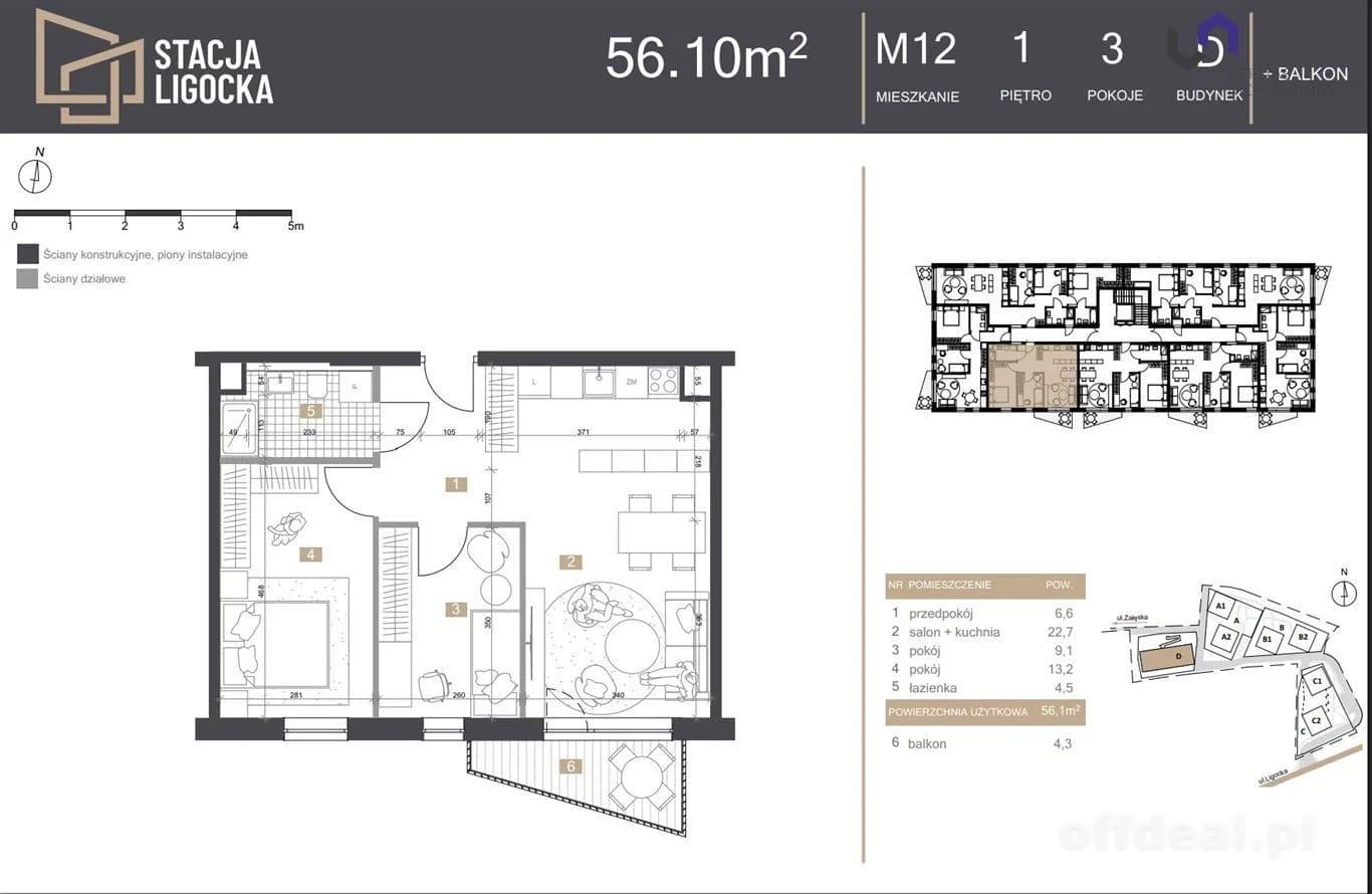 Zdjęcie 2: Mieszkanie, 3 pokoje, 56 m², Katowice