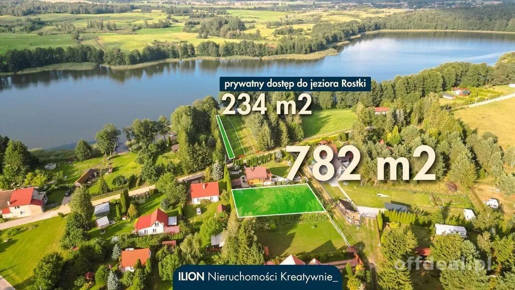Działka 1016 m2 z prywatnym dostępem do jeziora