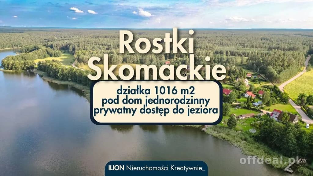 Działka 1016 m2 z prywatnym dostępem do jeziora