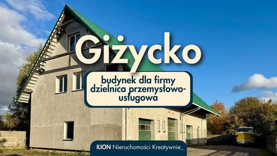 Giżycko | działka 1301 m2 z budynkiem warsztatowym
