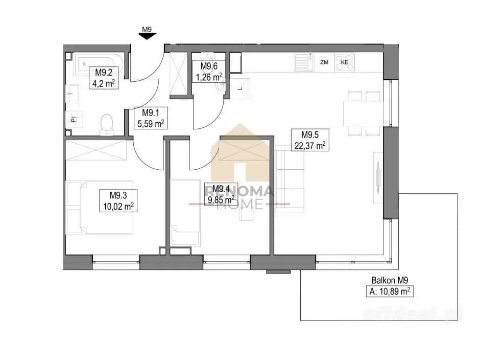 Photo 7: Appartement, 3 rooms, 53 m², Jawor