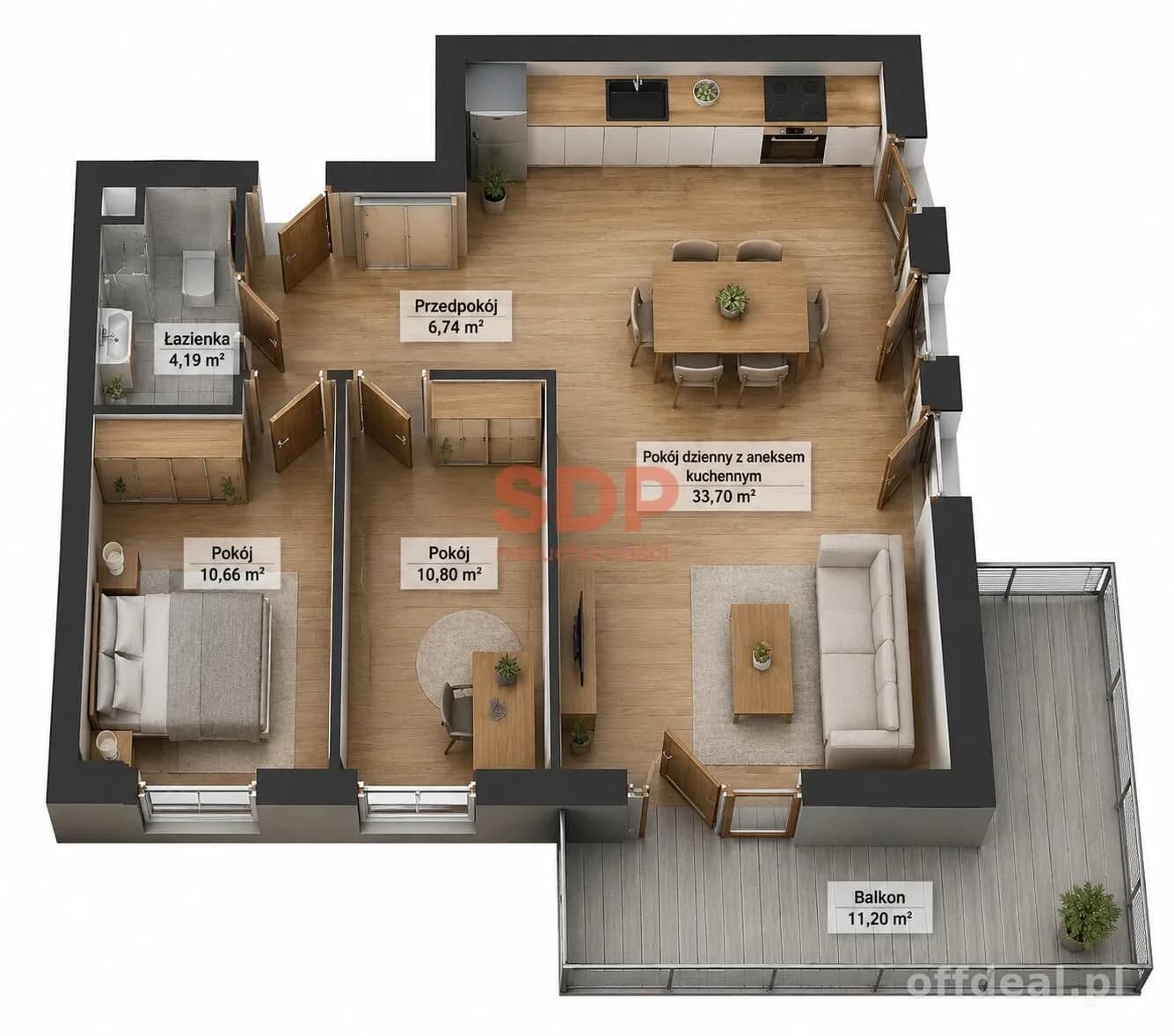 3-Zimmer Wohnung zum Verkauf in Wrocław, Fabryczna, Maślice | 66,09 m²