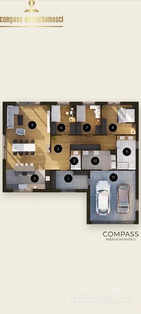 Nowoczesny Dom Parterowy 174,58 m² | 4 Pokoje | Garaż 2-ost.