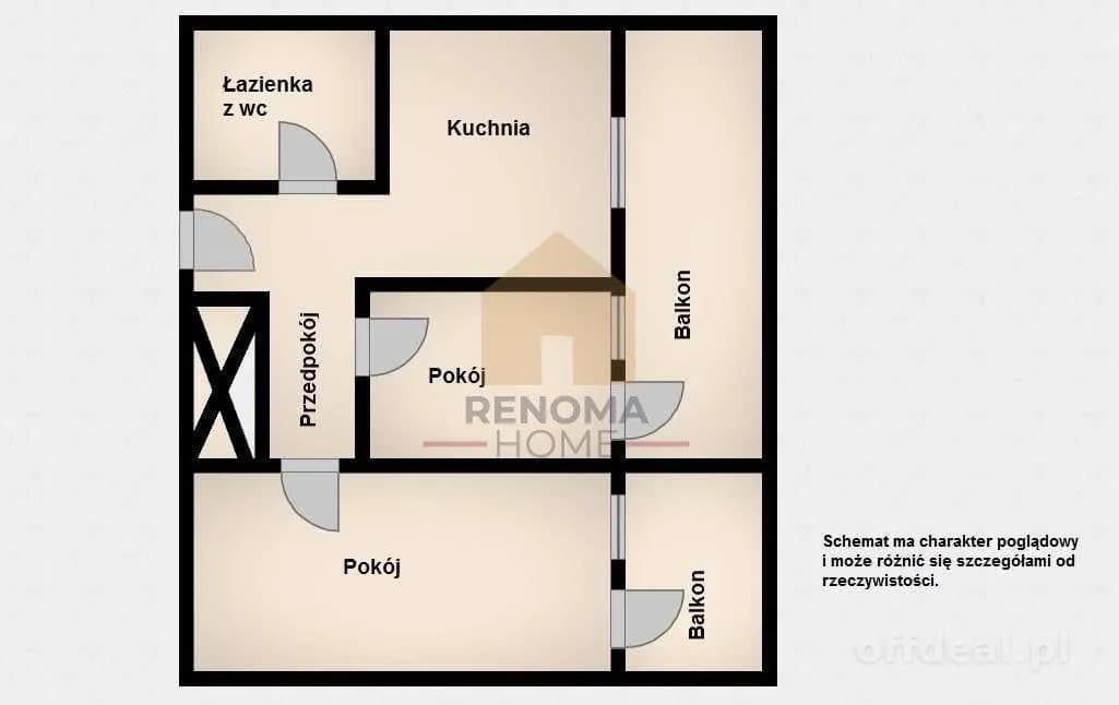 2-room apartment for sale in Wałbrzych, Sobięcin | 46.9 m²