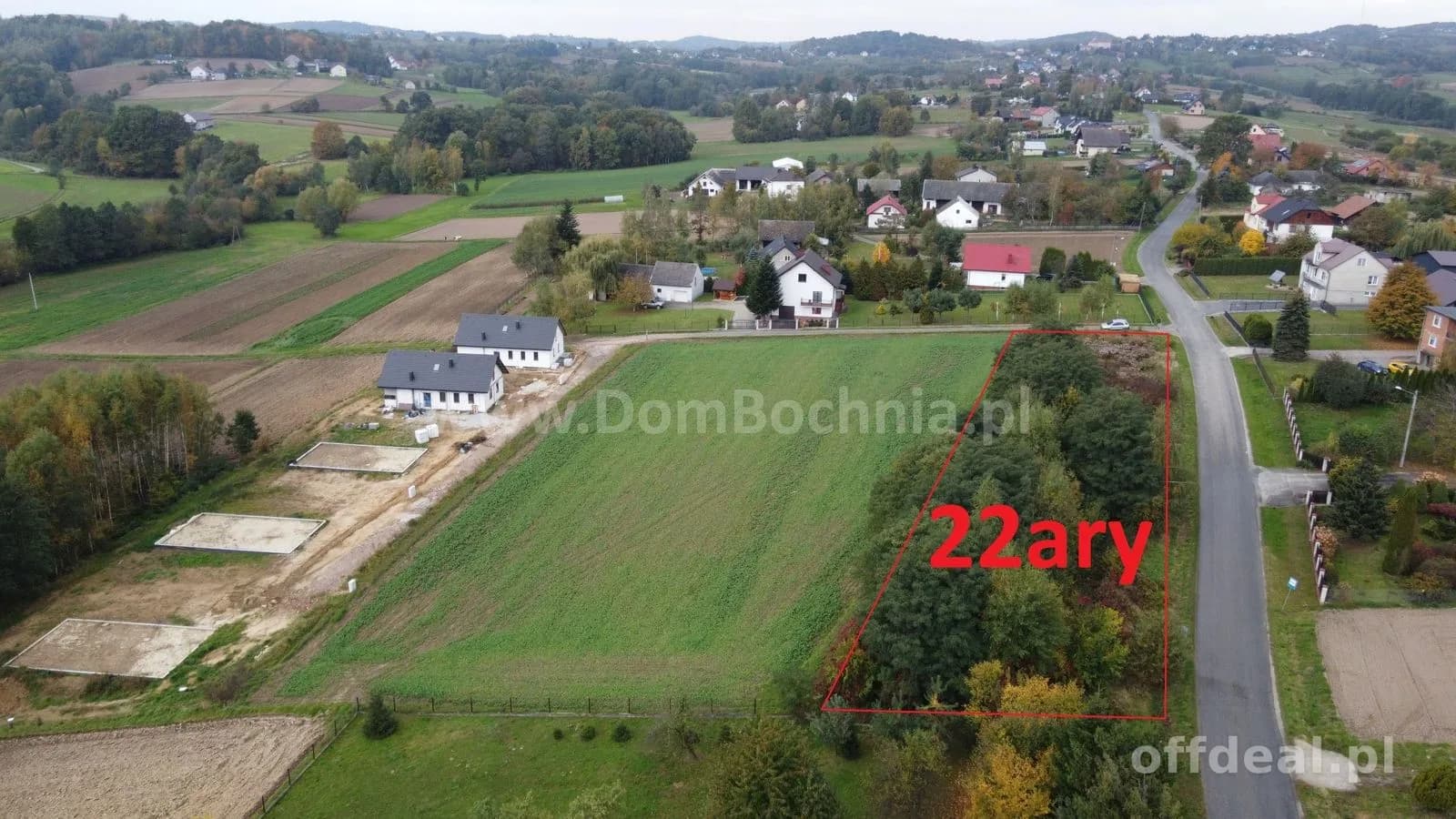 Bilczyce szeroka działka22ary przy drodze