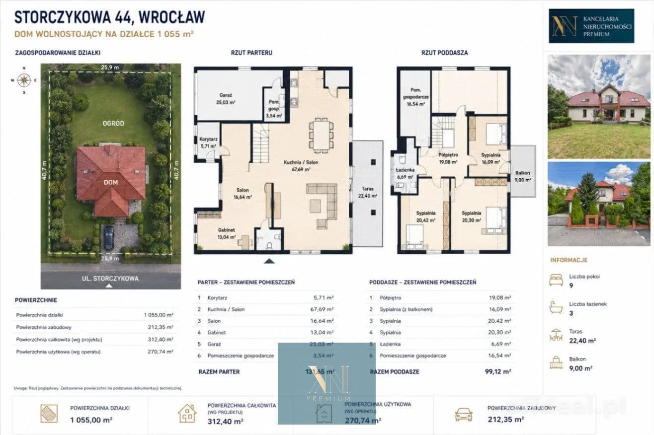 Dom wolnostojący | 270 m² | działka 1055 m² | Wrocław
