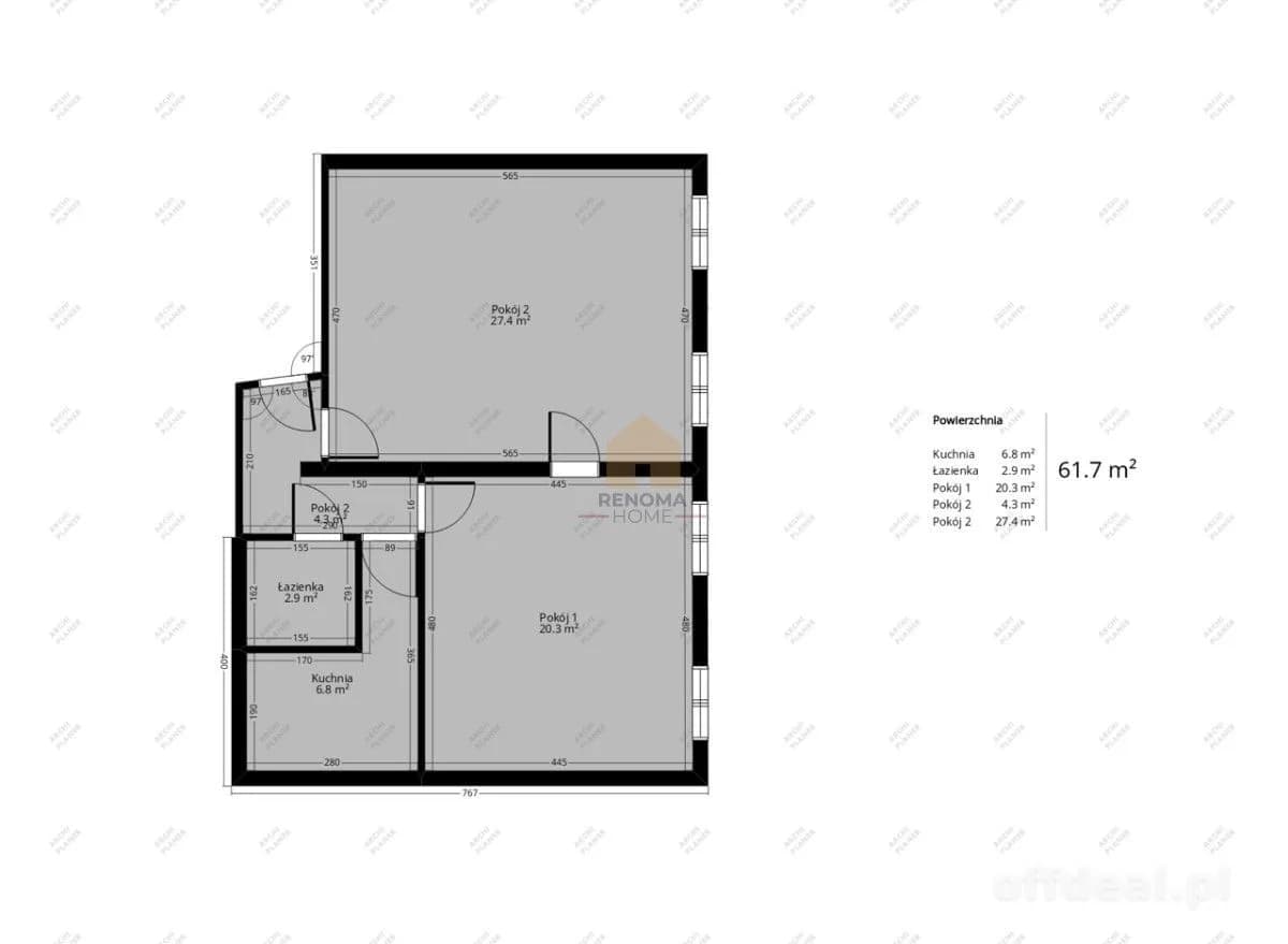 2-Zimmer Wohnung zum Verkauf in Legnica | 61,5 m²