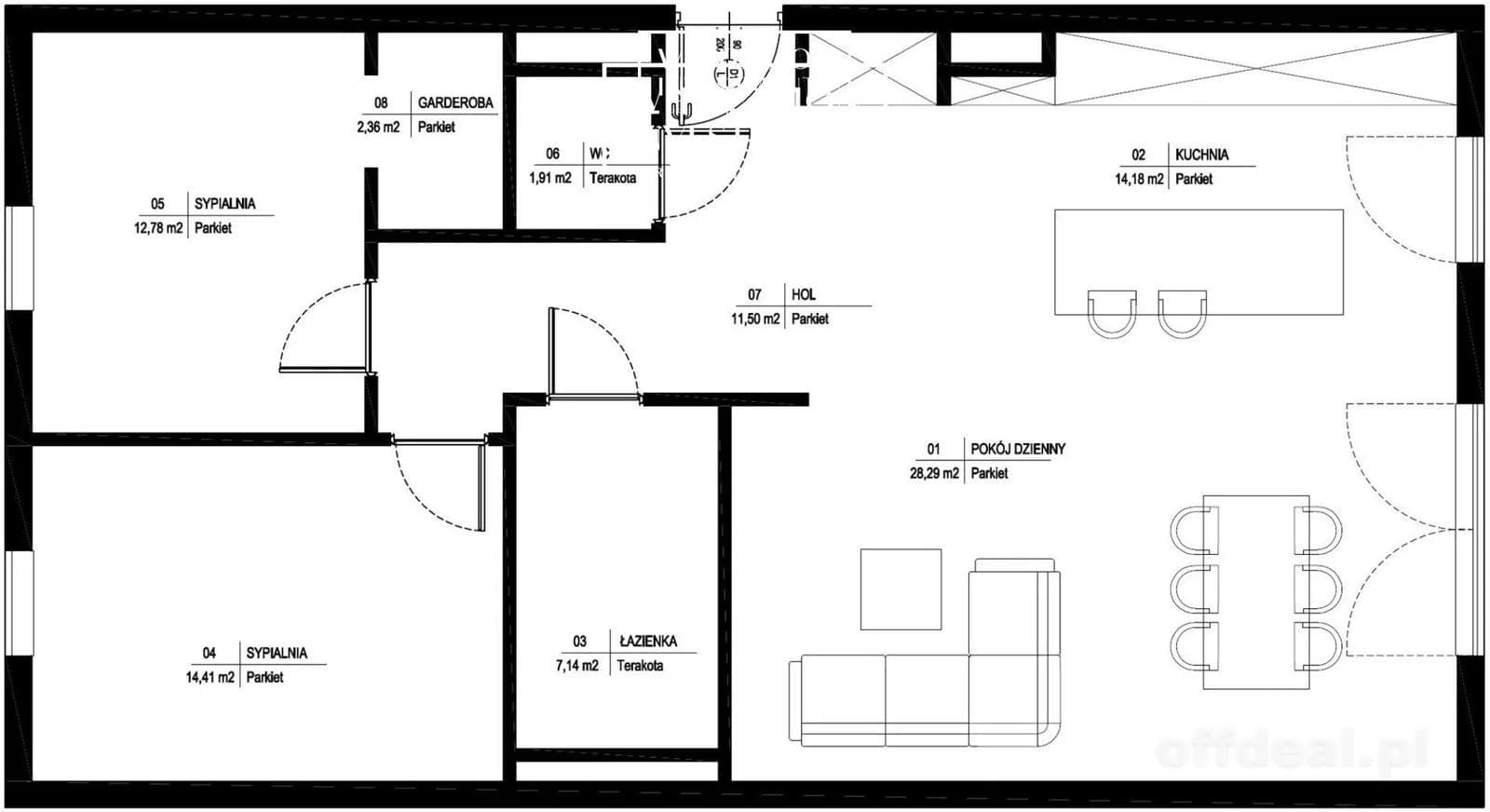 Royal Residence | 92 m² | 3 pokoje | 2 łazienki | ogród 20 m² | garaż