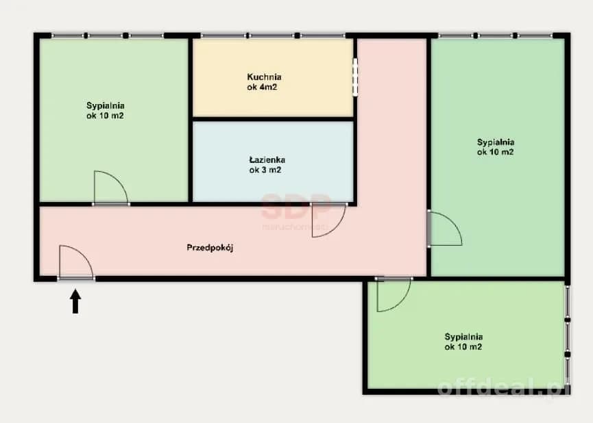 3-Zimmer Wohnung zum Verkauf in Wrocław, Krzyki, Huby | 48 m²