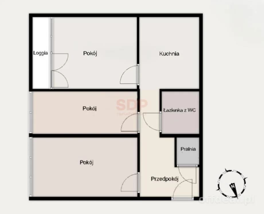 3-Zimmer Wohnung zum Verkauf in Wrocław, Krzyki, Powstańców Śląskich | 56 m²