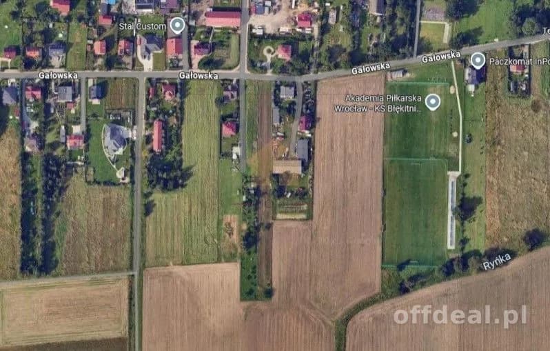 Działka z WZ|droga|media|prostokąt