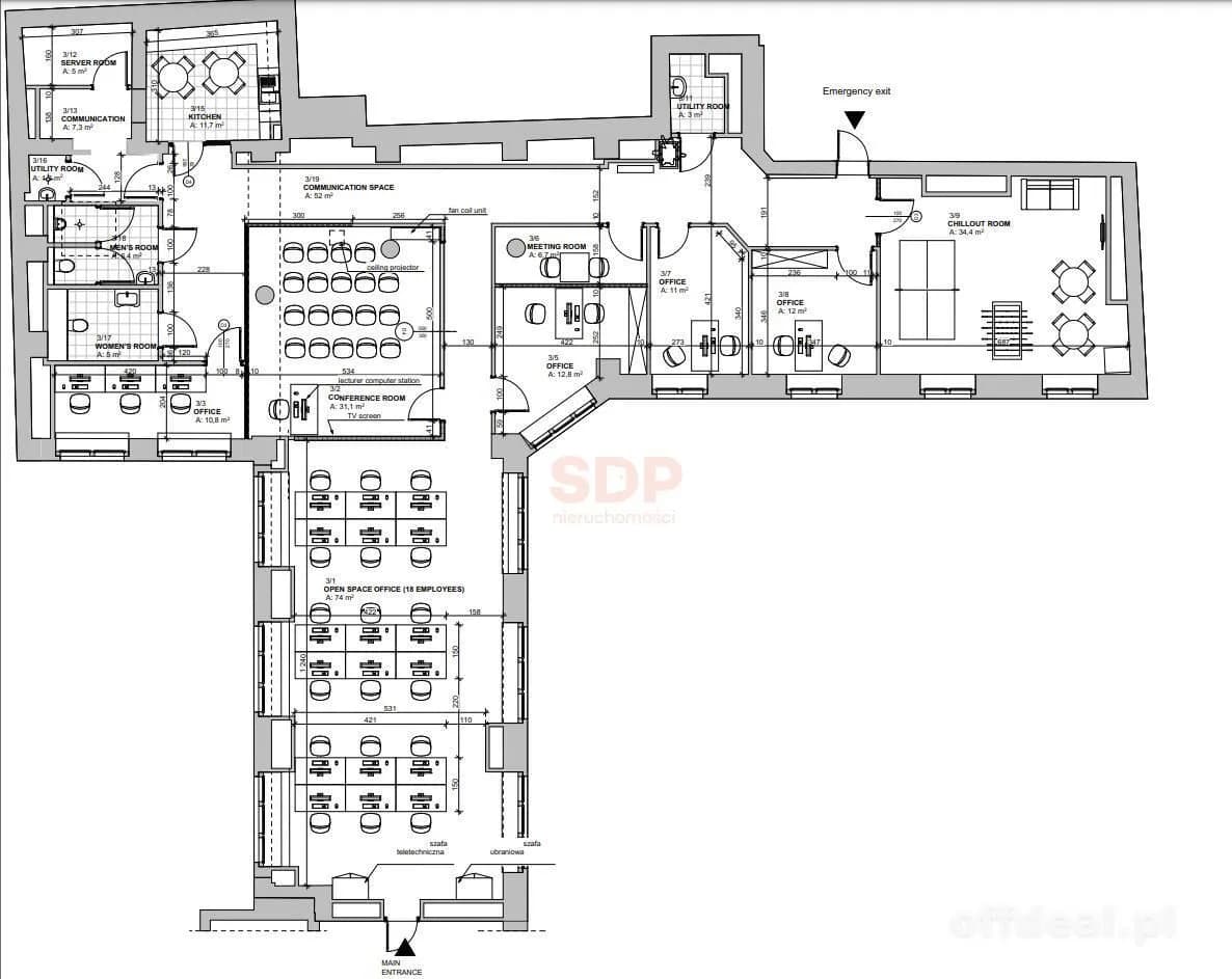 Open space + gabinety + chillout room - LUX !