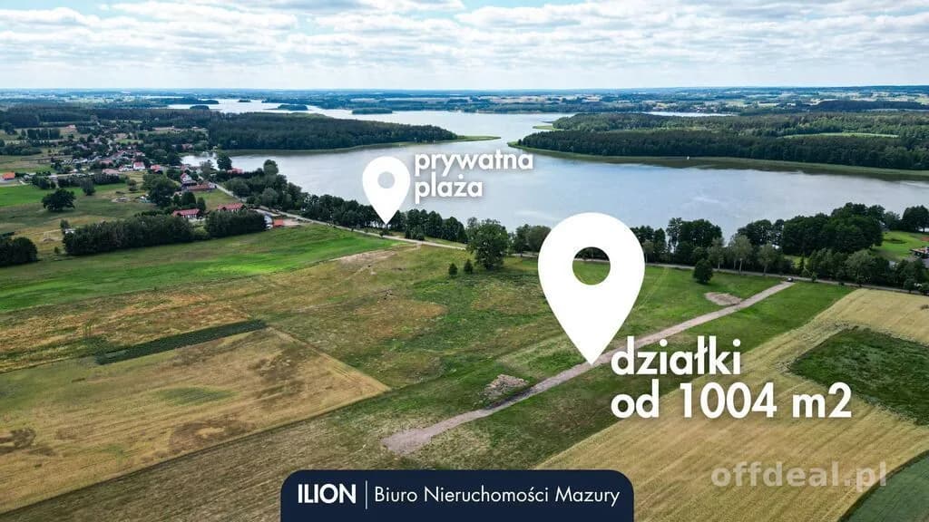Działki budowlane przy j. Jagodne z prywatną plażą