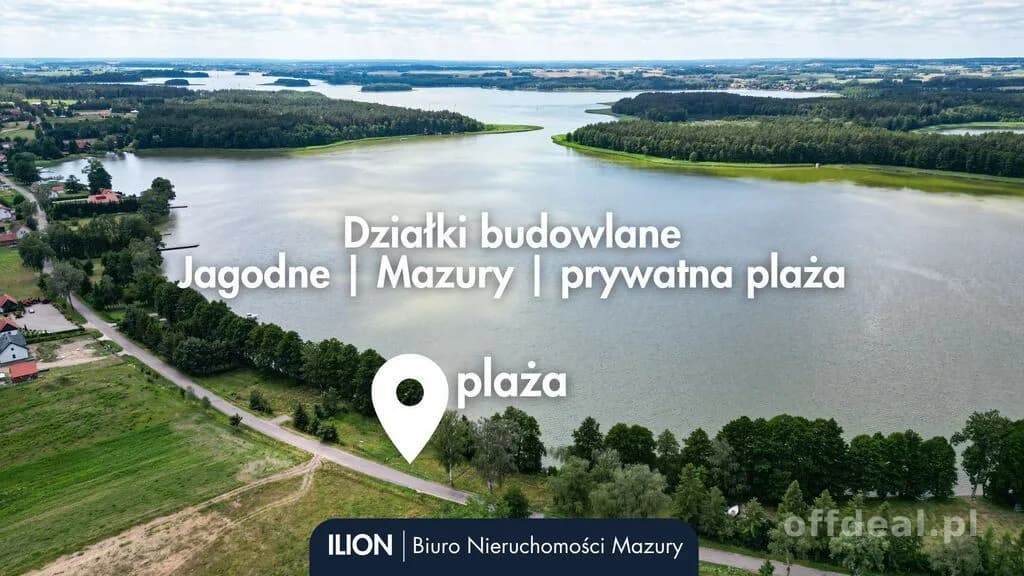 Działki budowlane przy j. Jagodne z prywatną plażą