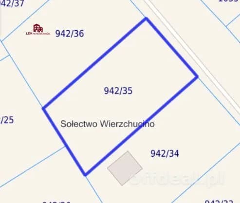 plot for sale in Wierzchucino | 1,150 m²