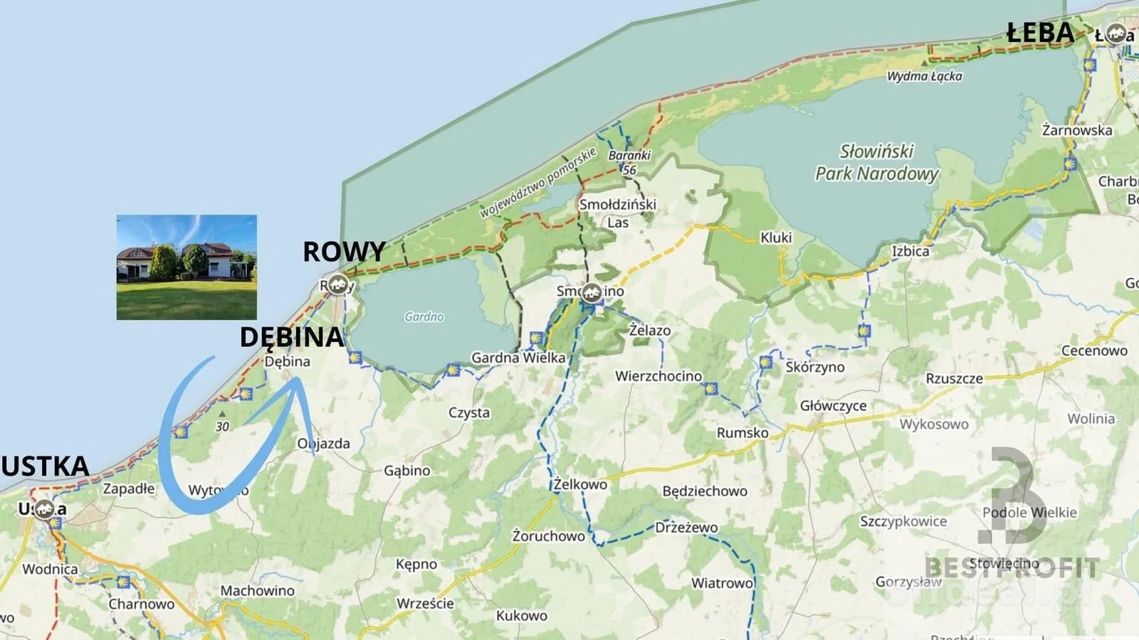 Dochodowa nieruchomość nad morzem Dębina, Rowy