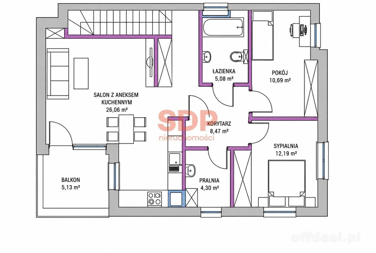 appartement à vendre à Wysoka | 3 pièces | 72,99 m²