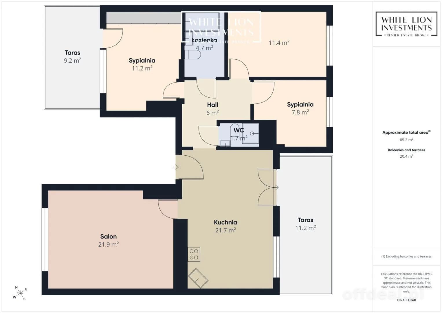 85,2 m²|4 pokoje|2 tarasy|2 piwnice|Gocław