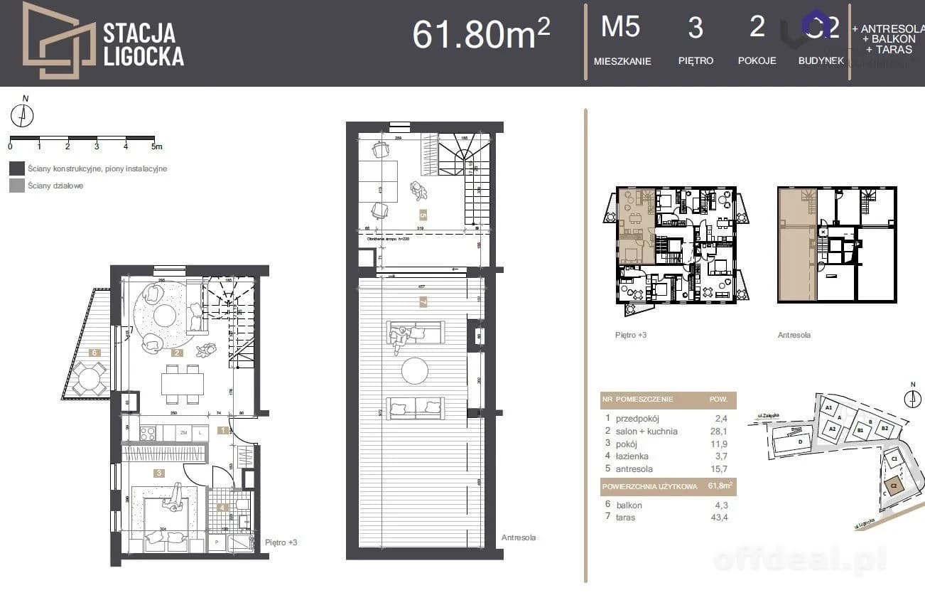 NOWE MIESZKANIA 2 POKOJE. BALKON, TARAS 43,4m2