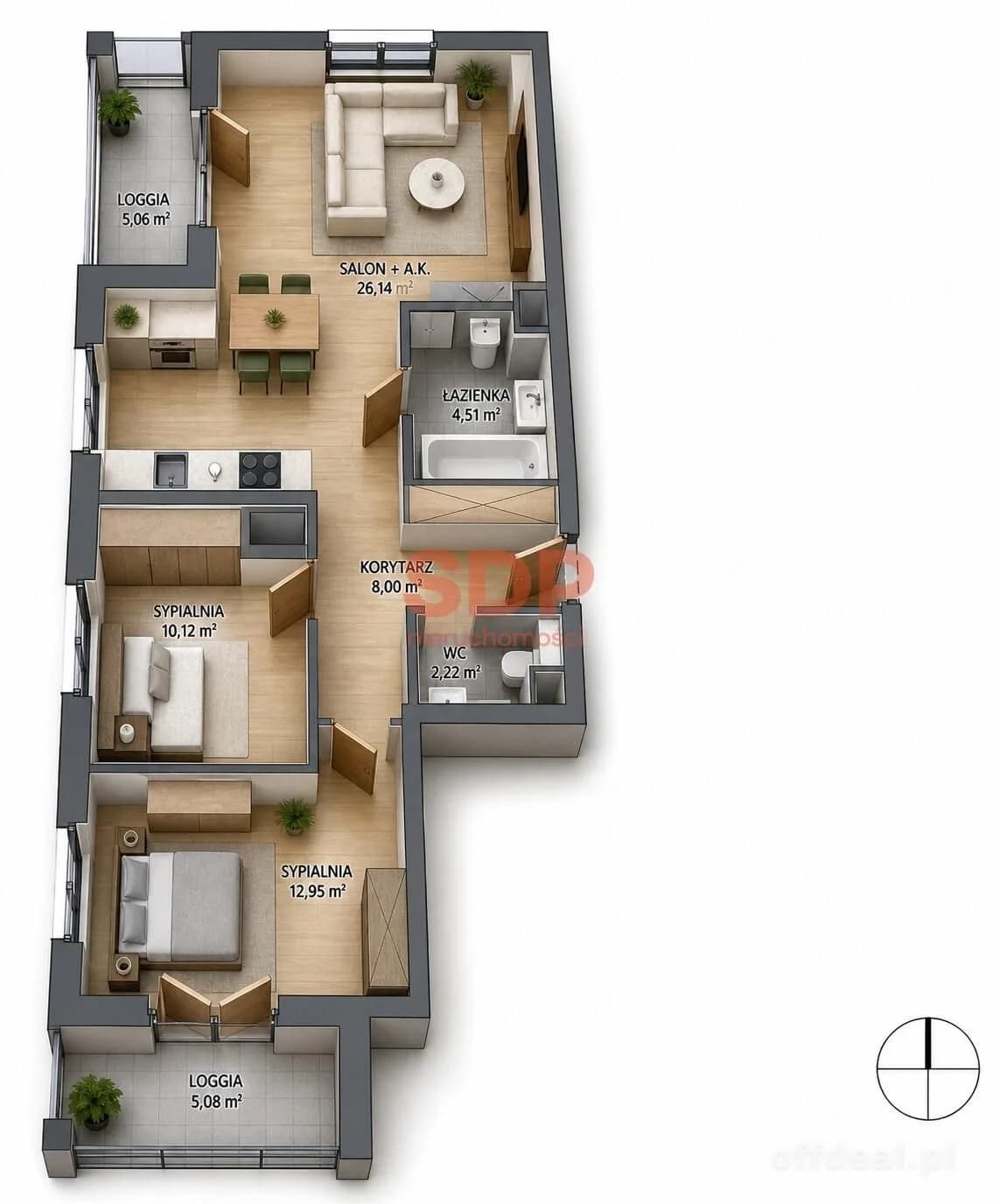 3-Zimmer Wohnung zum Verkauf in Wrocław, Krzyki, Przedmieście Oławskie | 63,98 m²
