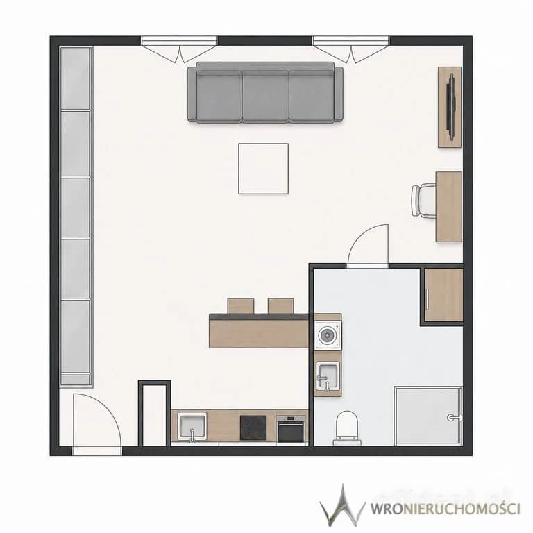 1-Zimmer Wohnung zur Miete in Wrocław, Śródmieście, Sępolno | 26 m²