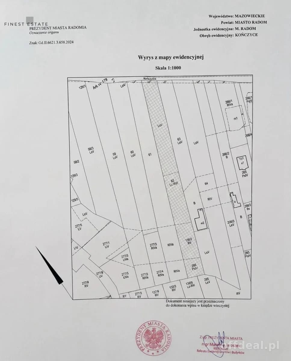 ділянка на продаж у Radom, Kończyce | 3 034 m²