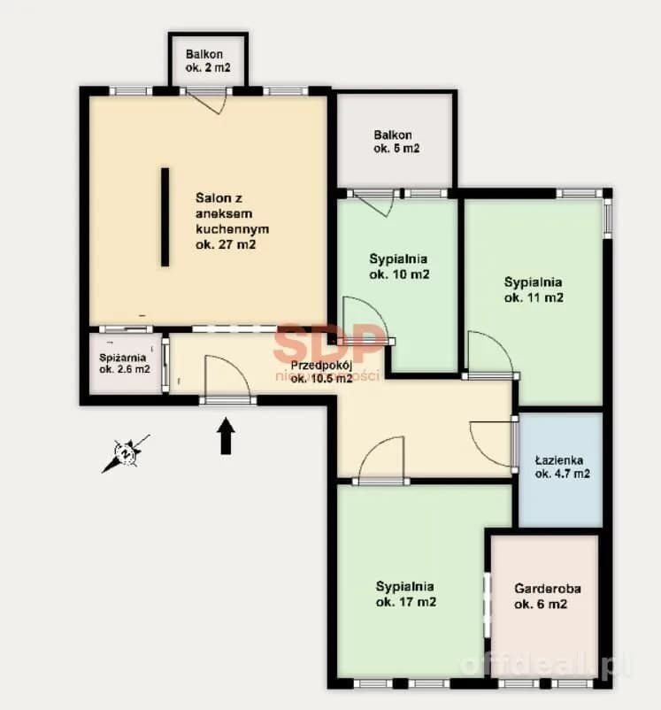 4-room apartment for sale in Wrocław, Krzyki, Powstańców Śląskich | 88.8 m²