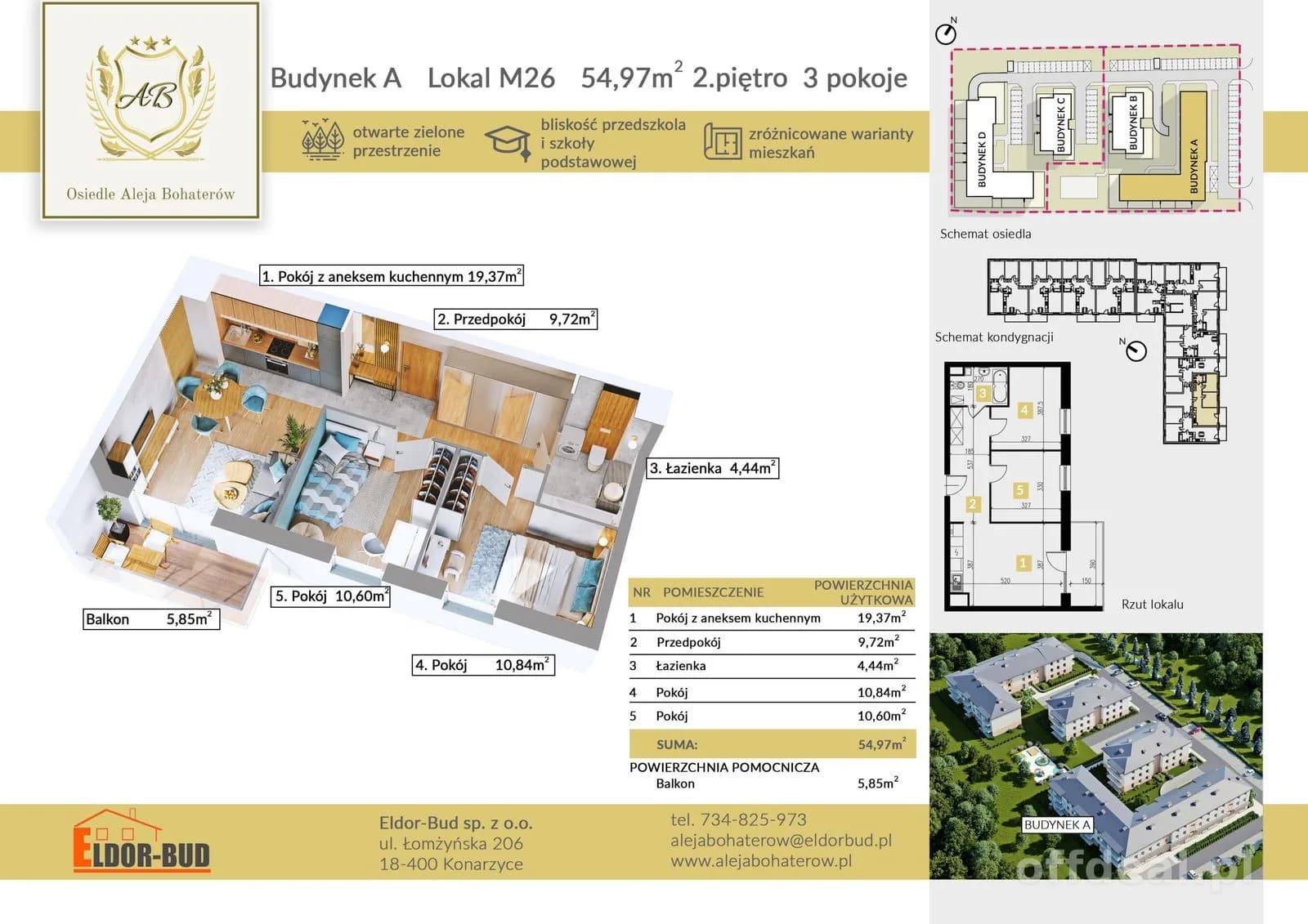 appartement à vendre à Ostrów Mazowiecka | 3 pièces | 54,97 m²