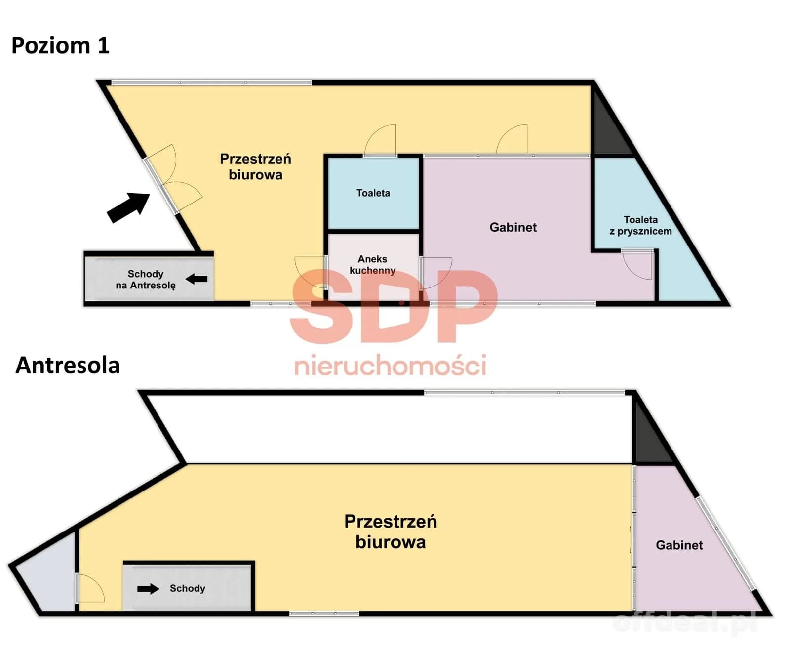 Przestronne biuro typu studio 196,5 m² z antresolą, Wrocław