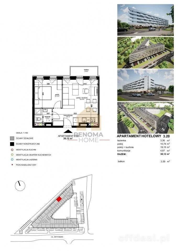 appartement à vendre à Wrocław, Krzyki, Partynice | 2 pièces | 38,03 m²