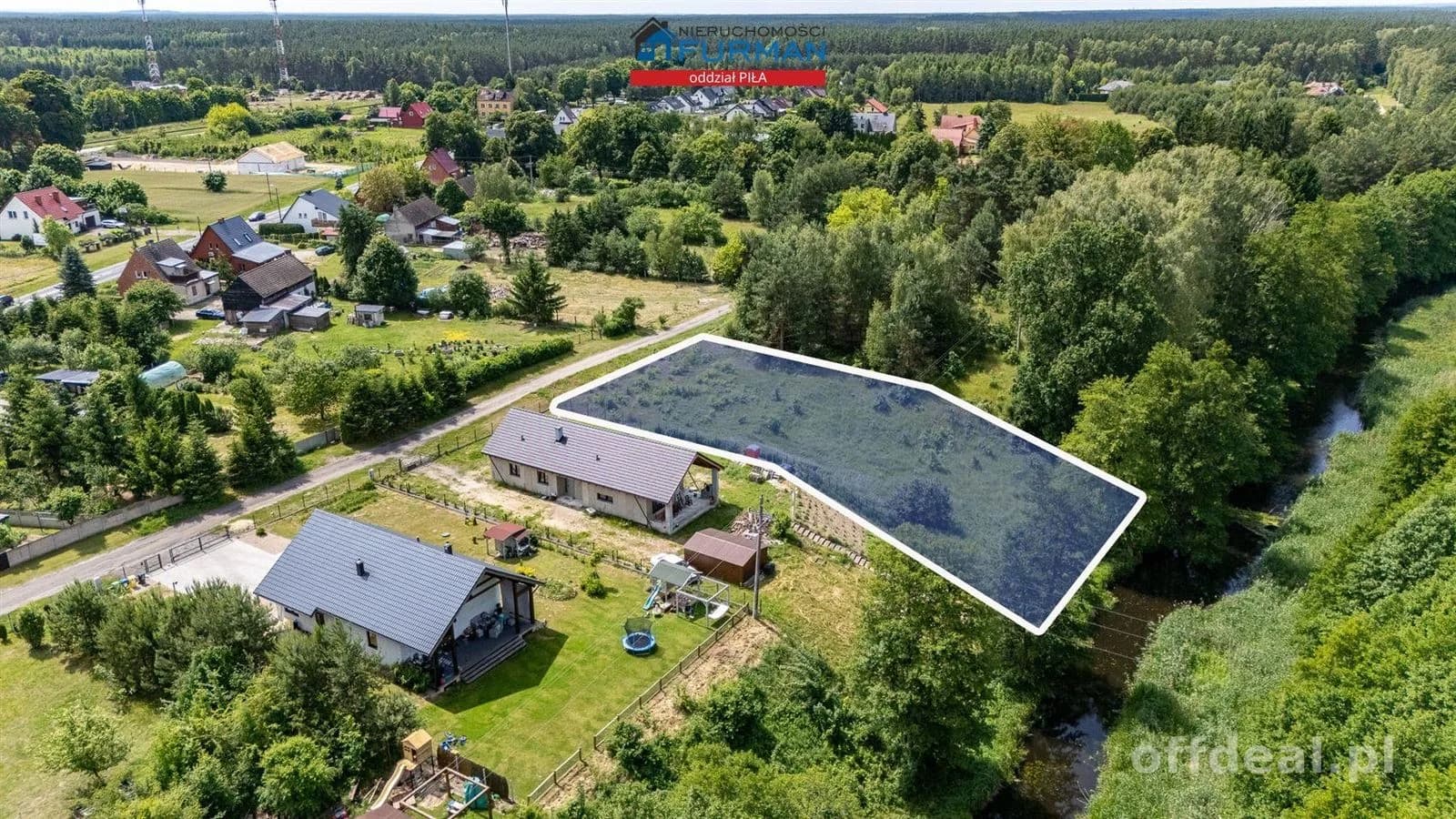 działka Skórka, gmina Krajenka pow. 1741 m2, rzeka