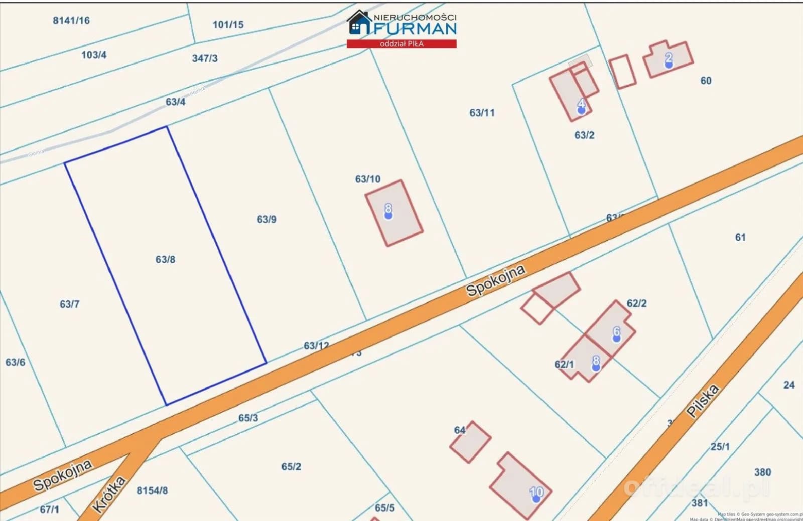 działka Skórka, gmina Krajenka pow. 1741 m2, rzeka