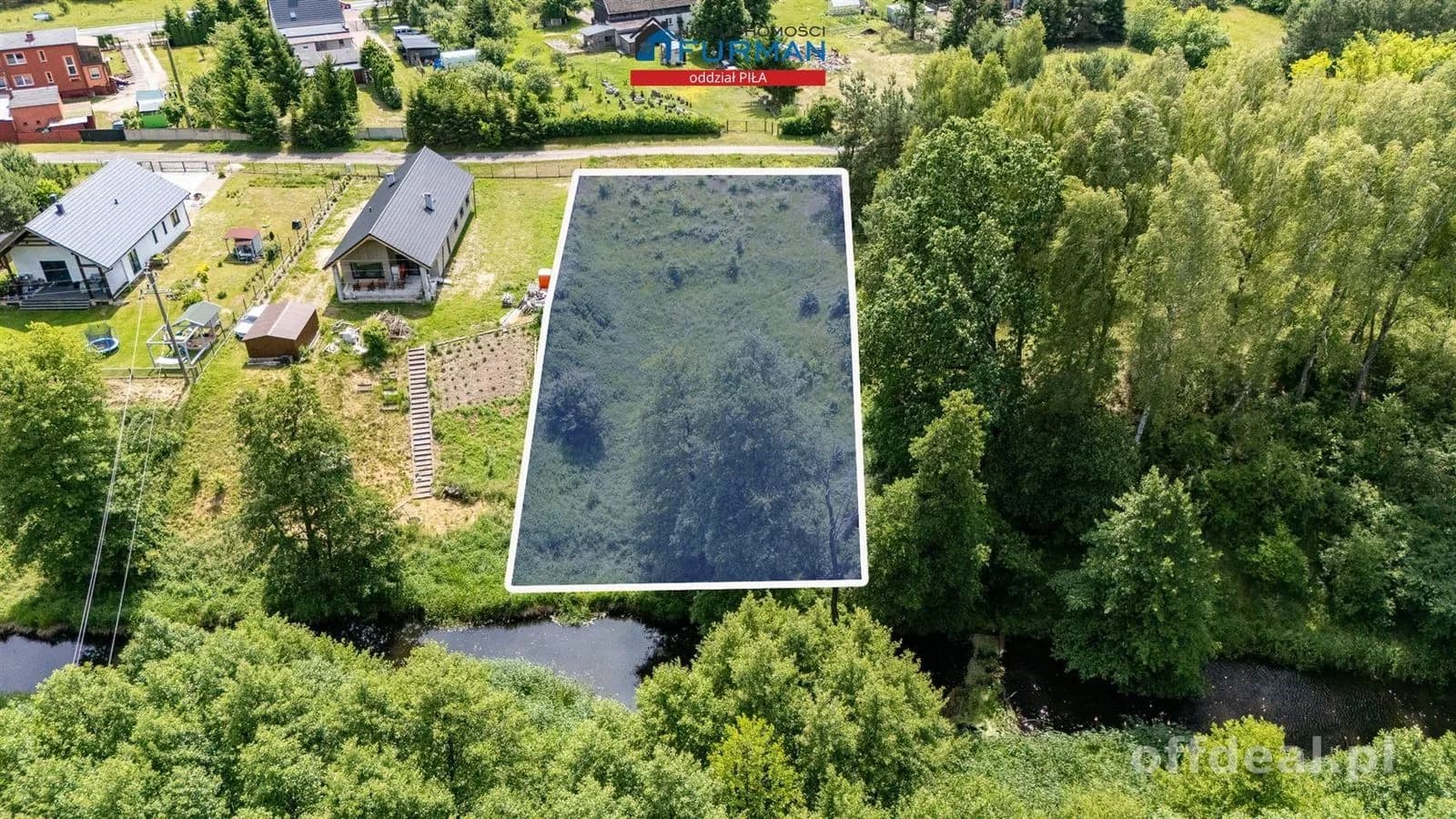 działka Skórka, gmina Krajenka pow. 1741 m2, rzeka
