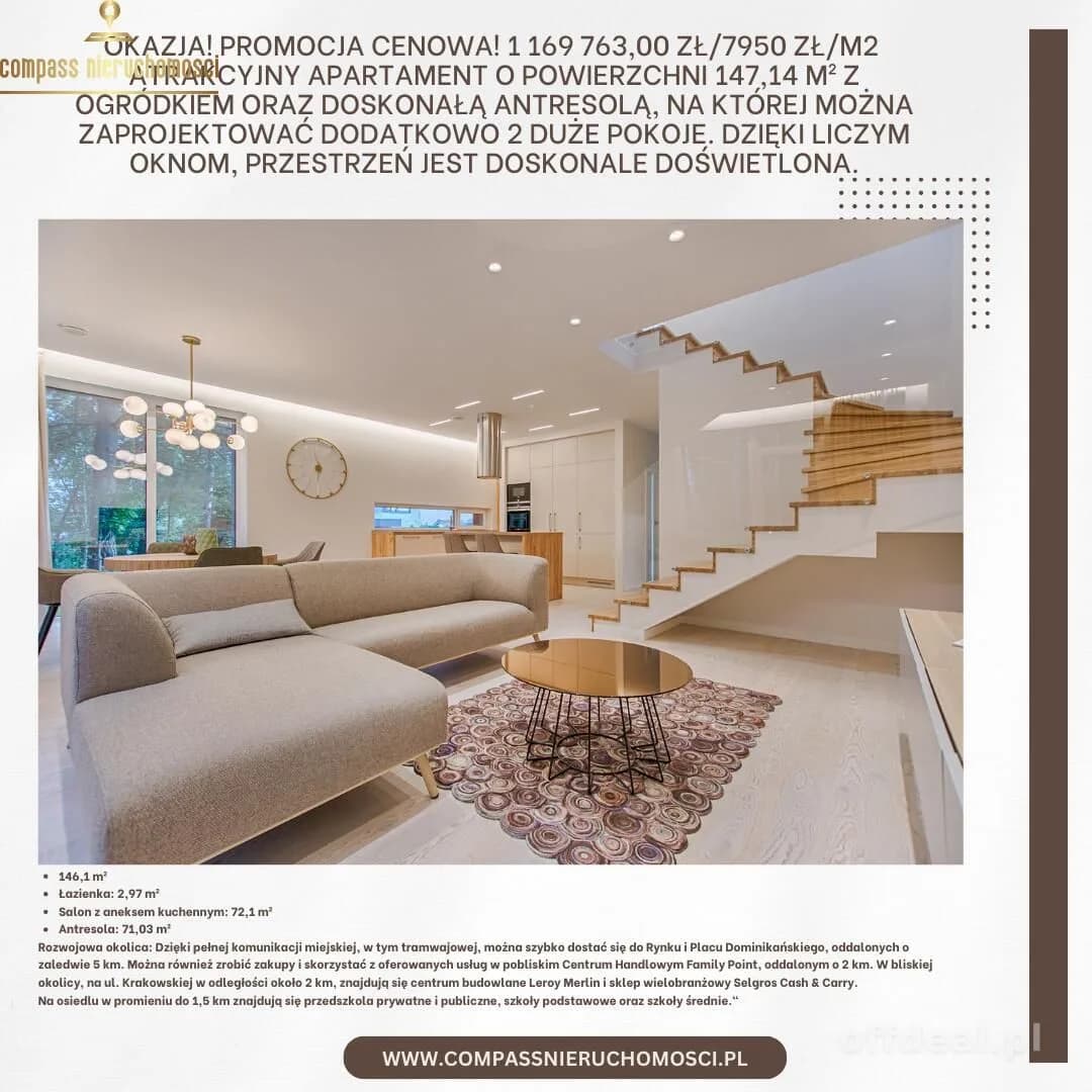 квартира на продаж у Wrocław, Krzyki, Tarnogaj | 4-кімн. | 147,12 m²