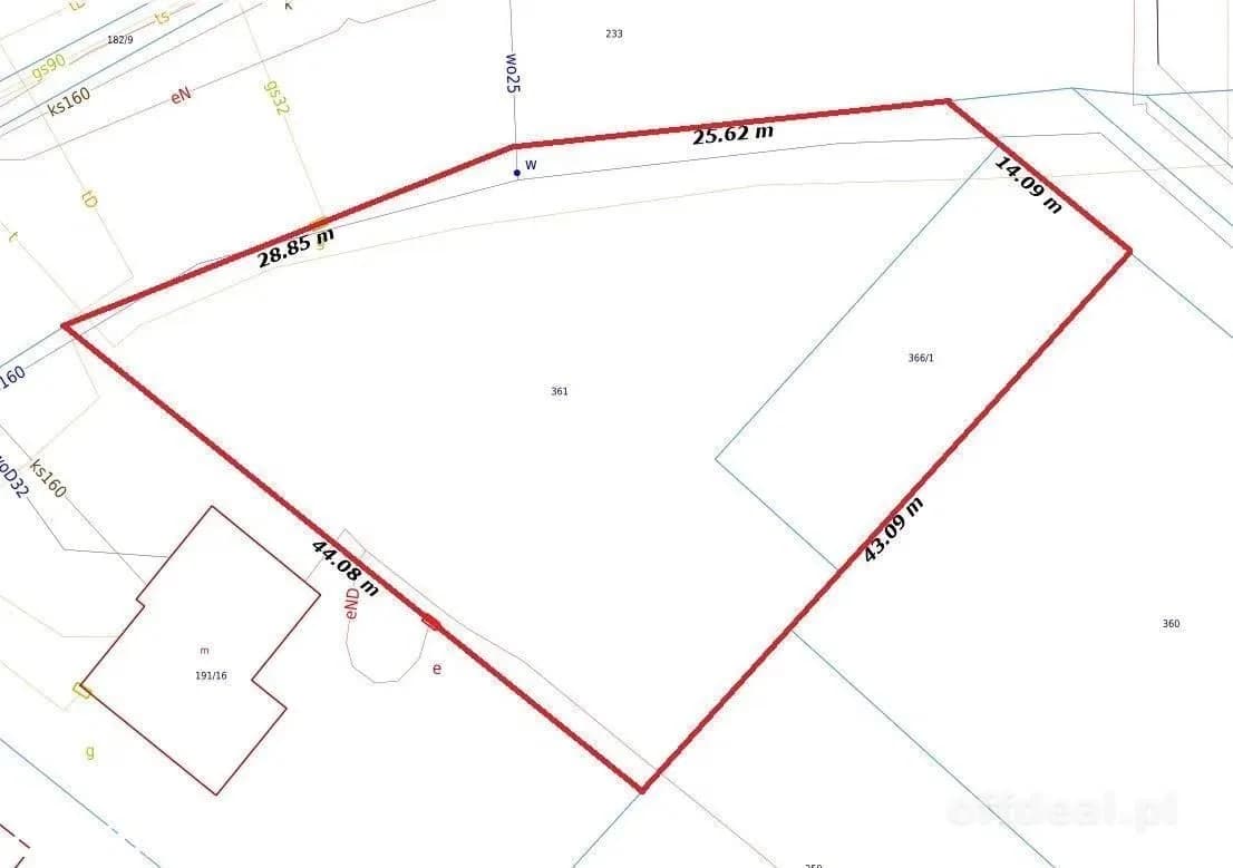 plot for sale in Korzystno | 1,355 m²