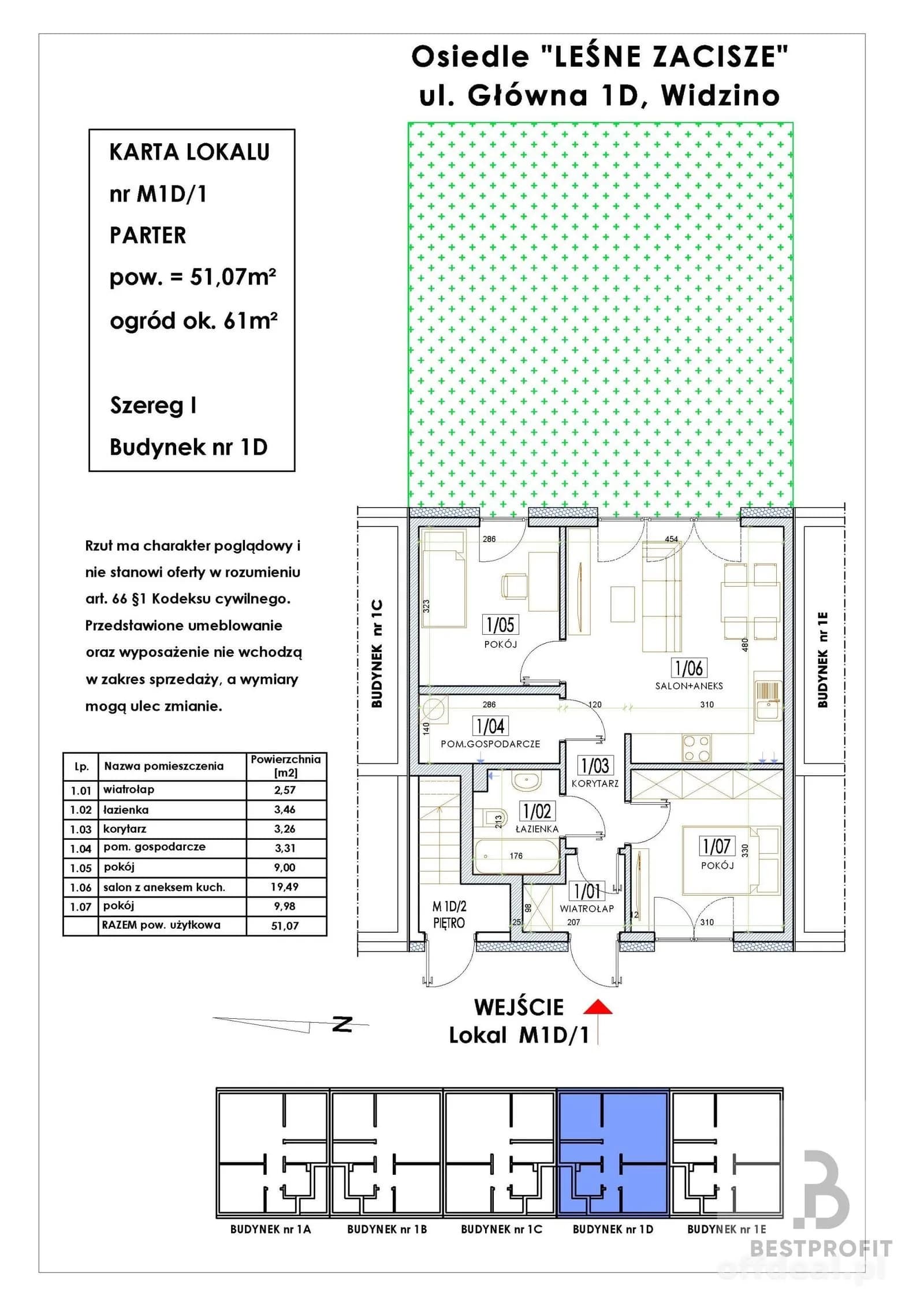 Mieszkanie 3 pokojowe z ogrodem | Widzino | Słupsk