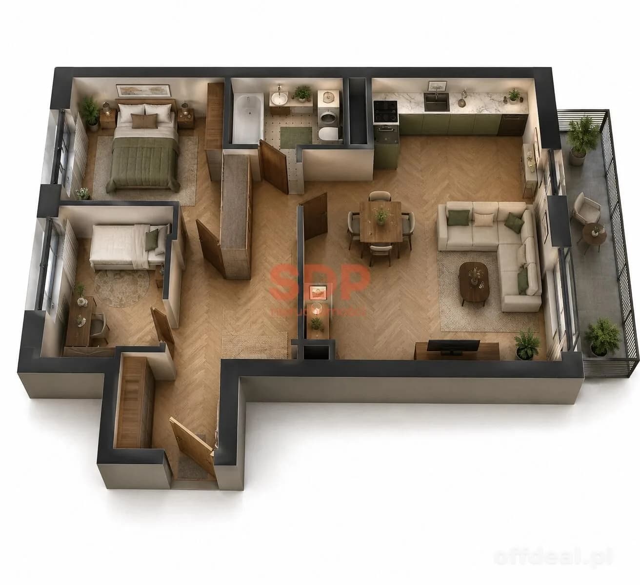 3-Zimmer Wohnung zum Verkauf in Wrocław, Krzyki, Partynice | 66,26 m²