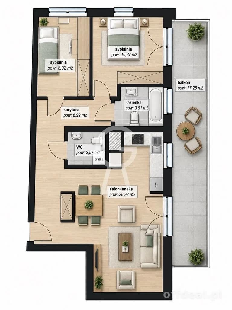 3-pok I balkon 17m2 I przy parku I 2 miejsca postojowe