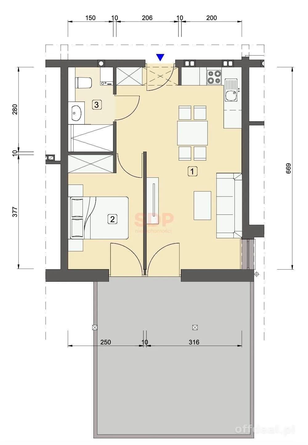 Południowy apartament z tarasem | STREFA SPA |