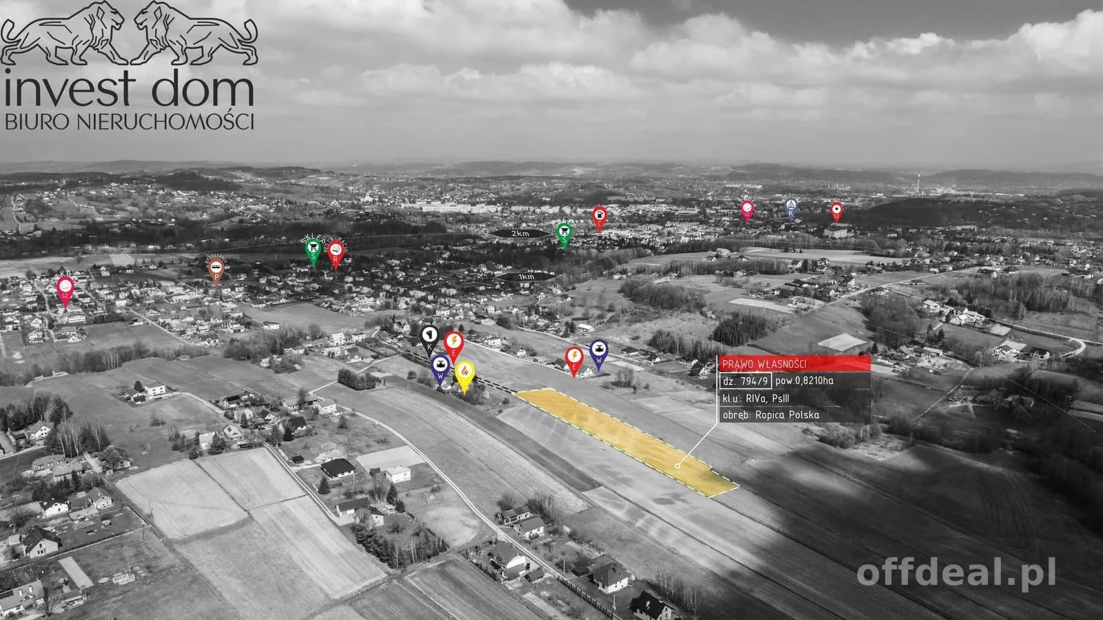 Duża działka z WZ | 8210 m² | inwestycja deweloperska | Gorlice / Ropica Polska