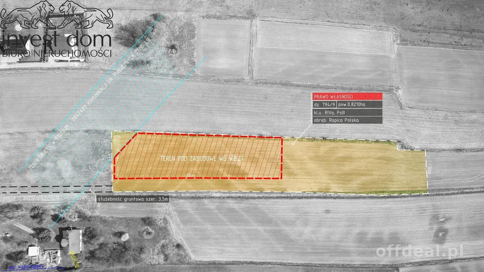 Duża działka z WZ | 8210 m² | inwestycja deweloperska | Gorlice / Ropica Polska