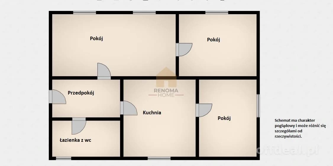 3-Zimmer Wohnung zum Verkauf in Wałbrzych, Śródmieście | 88 m²