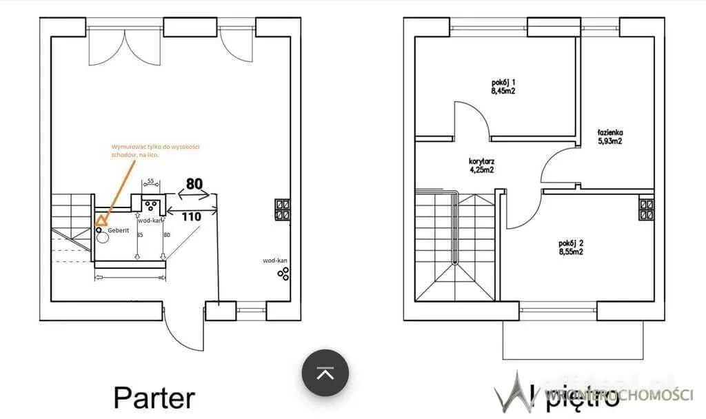 3 pokoje, 56 m², dwa poziomy, fotowoltaika