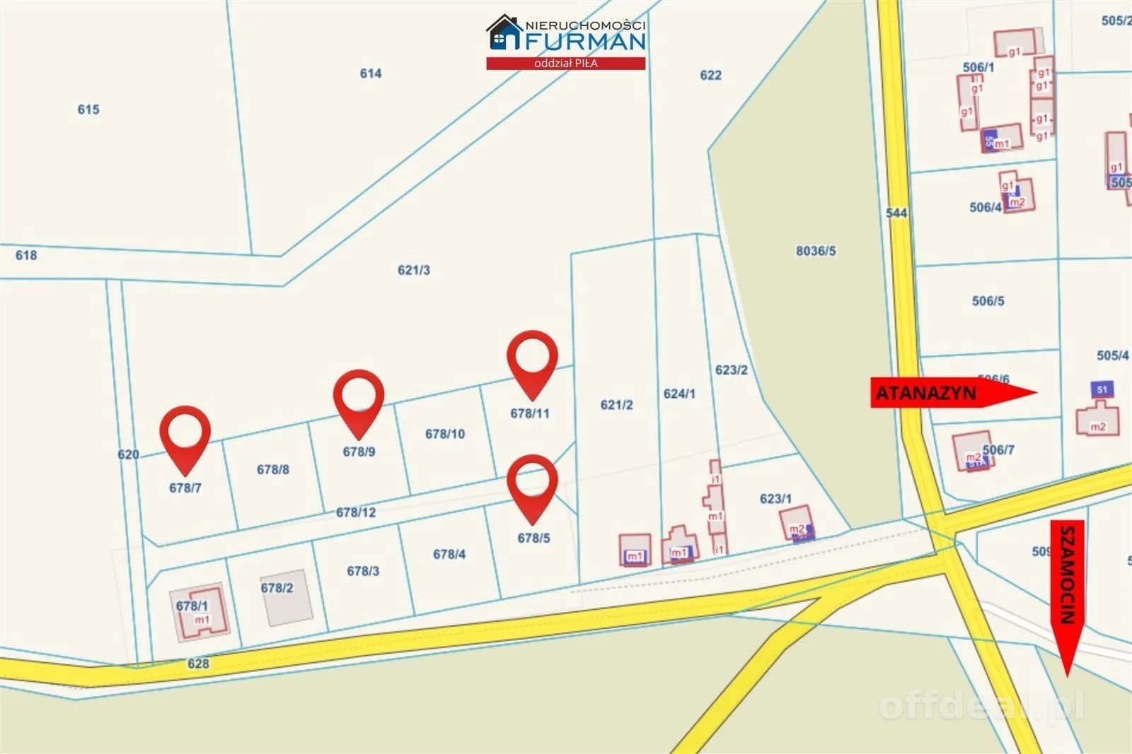 plot for sale in Szamocin, Atanazyn | 876 m²